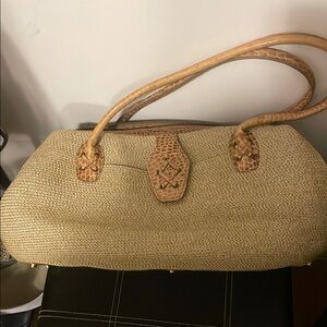Elegant Tan Woven Handbag